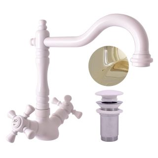 Смеситель для раковины Rav Slezak Morava retro MK321.5/8BZ белый